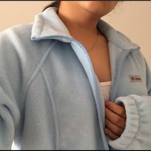 Baby-blue fleece jacket